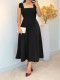SC Solid Color Bow Midi Dress GYLY-10701