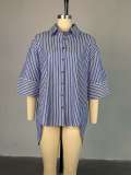 SC Stripe Long Sleeve Loose Shirt GCNE-72423