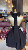 SC V Neck Halterneck Bow Backless Mini Dress GCNE-9234