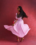 SC Off Shoulder Solid Sleeveless Maxi Dress GCNE-72550