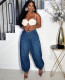 SC Fashion Zipper Drawstring Wide Leg Jeans GAKF-50403