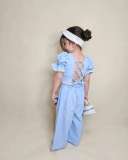 SC Kids Girls Bubble Sleeve Tie Up Two Piece Pants Set GYAY-8131