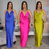 SC Fashion Backless Solid Color Split Maxi Dress CYA-901808