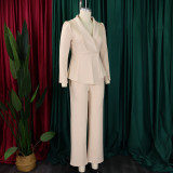 SC Plus Size Solid Color Long Sleeve Two Piece Pants Set GATE-D549
