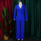 SC Plus Size Solid Color Long Sleeve Two Piece Pants Set GATE-D549