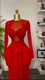 SC Solid Color Long Sleeve Bodycon Dress GXIN-S-8794