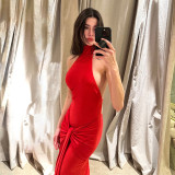 SC Sleeveless Backless Tie Up Maxi Dress GXIN-S-8617