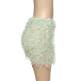 SC Color Block Tassel Tight Skirts GZJQ-K25J65344