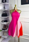 SC Color Block Sleeveless Backless Mini Dress GXIN-S-8846