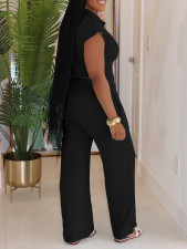 SC Sleeveless Lapel Straight Jumpsuit AIL-323