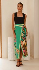 SC Fashion Floral Print Split Sexy Long Skirt Set SHD-9796