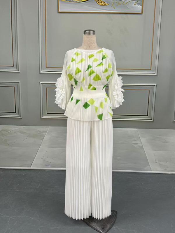 SC Folded Printed Top+Casual Pants 2 Piece Set  GZRF-77127