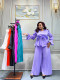 SC Solid Color Pleated Long Sleeve Pants Suit  GZRF-77061