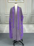 SC Pleated Print Cardigan Long Coats GZRF-77102