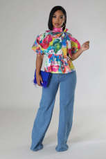 SC Casual Print Short Sleeve Shirts QYMF-3062