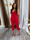SC Solid Color Halterneck Pants Suit QYMF-3078