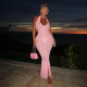 SC Solid Color Mesh Knits Beach Dress DLSF-W25D65483