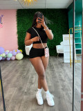 SC Solid Color Tight Two Piece Shorts Set QYMF-3153