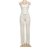 SC Rib Backless Casual Pajamas Long Pants Set GSLF-K25S72558