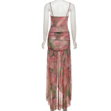 SC Sexy Print Sling Slim Split Maxi Dress GSLF-K25D67615