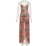 SC Sexy Print Sling Slim Split Maxi Dress GSLF-K25D67615