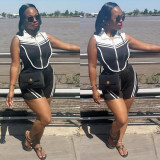 SC Lapel Sleeveless Tops Two Piece Pants Set CYA-901842