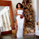 SC Sexy Backless Feather Edge Maxi Dress CYA-901845