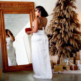 SC Sexy Backless Feather Edge Maxi Dress CYA-901845