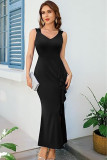 SC Sleeveless Solid Color Split Fishtail Evening Dress XHXF-462