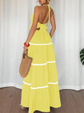 SC Halterneck Sling Patchwork Maxi Dress ZDF-33111