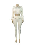 SC Long Sleeve Patchwork Tight Two Piece Pants Set CH-25033