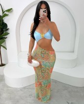 SC Sexy Print Sling Backless Maxi Dress YWXS-K25L395