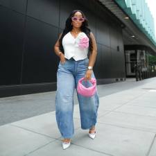 SC Vintage Loose Wide Leg Jeans GSMJ-8012