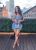 SC Denim Washed Blue Diamond Halter Mini Dress OD-8745
