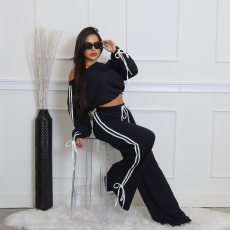 SC Solid Color Loose Ribbon Two Piece Pants Set OD-8746