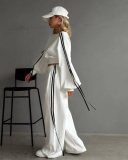 SC Solid Color Loose Ribbon Two Piece Pants Set OD-8746