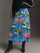 SC Casual Printed Vintage Half Body Skirt SHD-9705