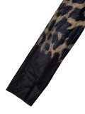 Leopard Print Long Sleeve Two Piece Pants Set SHD-9729