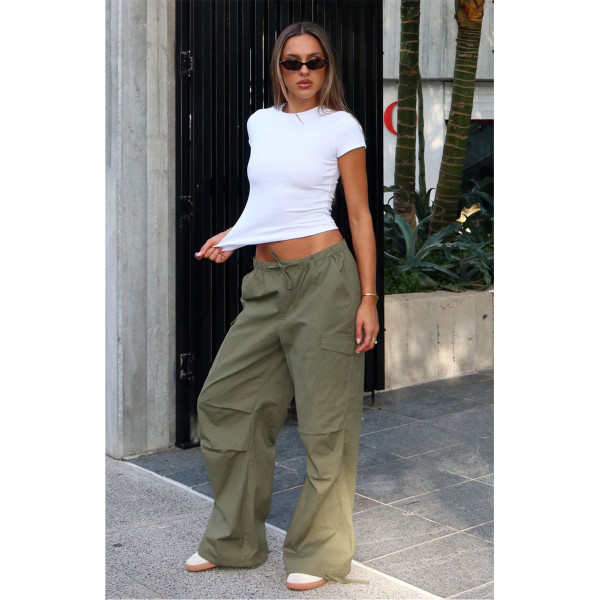SC Loose Multi-Pockets Straight Leg Pants  ASL-6799