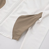 SC Color Block Long Sleeve Zipper Shorts Suit GDSF-D25ST249