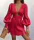 SC Long Sleeve V Neck Mini Dress GMYU-5441