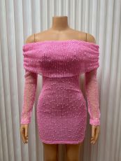 SC Long Sleeve Solid Color Mini Dress GMYU-9342