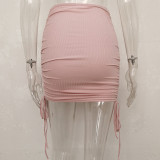 SC Knits Drawstring Pleated Mini Skirts JHYB-9079