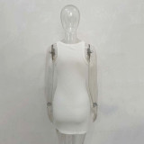 SC Sleeveless Solid Color Mini Dress JHYB-9073