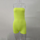 SC Sport Solid Color Tube Top Romper JHYB-9003