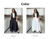 SC Color Block Wrap Chest Tops Two Piece Skirt Set ZSD-0755