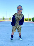 SC Kids Boys Leopard Print Two Piece Shorts Set GYMF-129