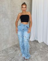 SC Fashion Holes Washed Jeans SHMF-6202