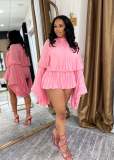 SC Lantern Sleeve Solid Color Loose Romper ORY-5273