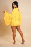 SC Lantern Sleeve Solid Color Loose Romper ORY-5273